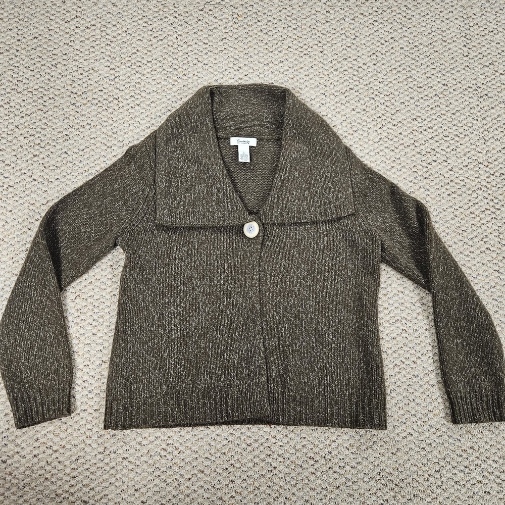 Cambridge Dry Goods Wool & Angora Knit Cardigan Sweater Long Sleeve Size L
